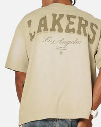 Mitchell & Ness Los Angeles Lakers Big Oversized Logo T-Shirt Gravel Stone