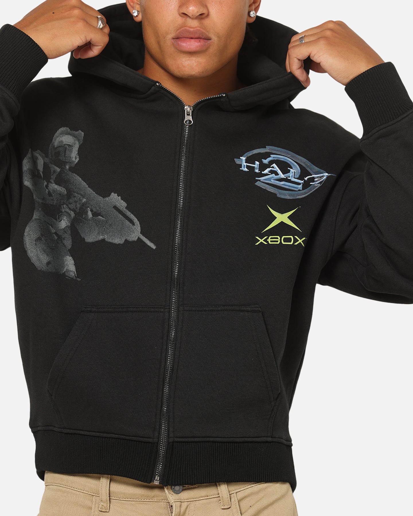 73Studio X Halo 2 Multiplayer Zip Hoodie Vintage Black | Culture