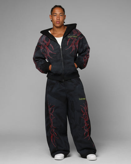yugioh card hoodie Loiter X Yu-Gi-Oh! Slifer Sky Dragon Zip Hoodie Black Wash