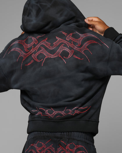 Loiter X Yu-Gi-Oh! Slifer Sky Dragon Zip Hoodie Black Wash