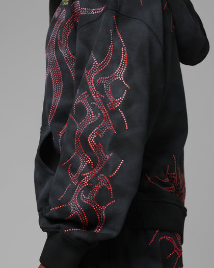 yugioh card hoodie Loiter X Yu-Gi-Oh! Slifer Sky Dragon Zip Hoodie Black Wash