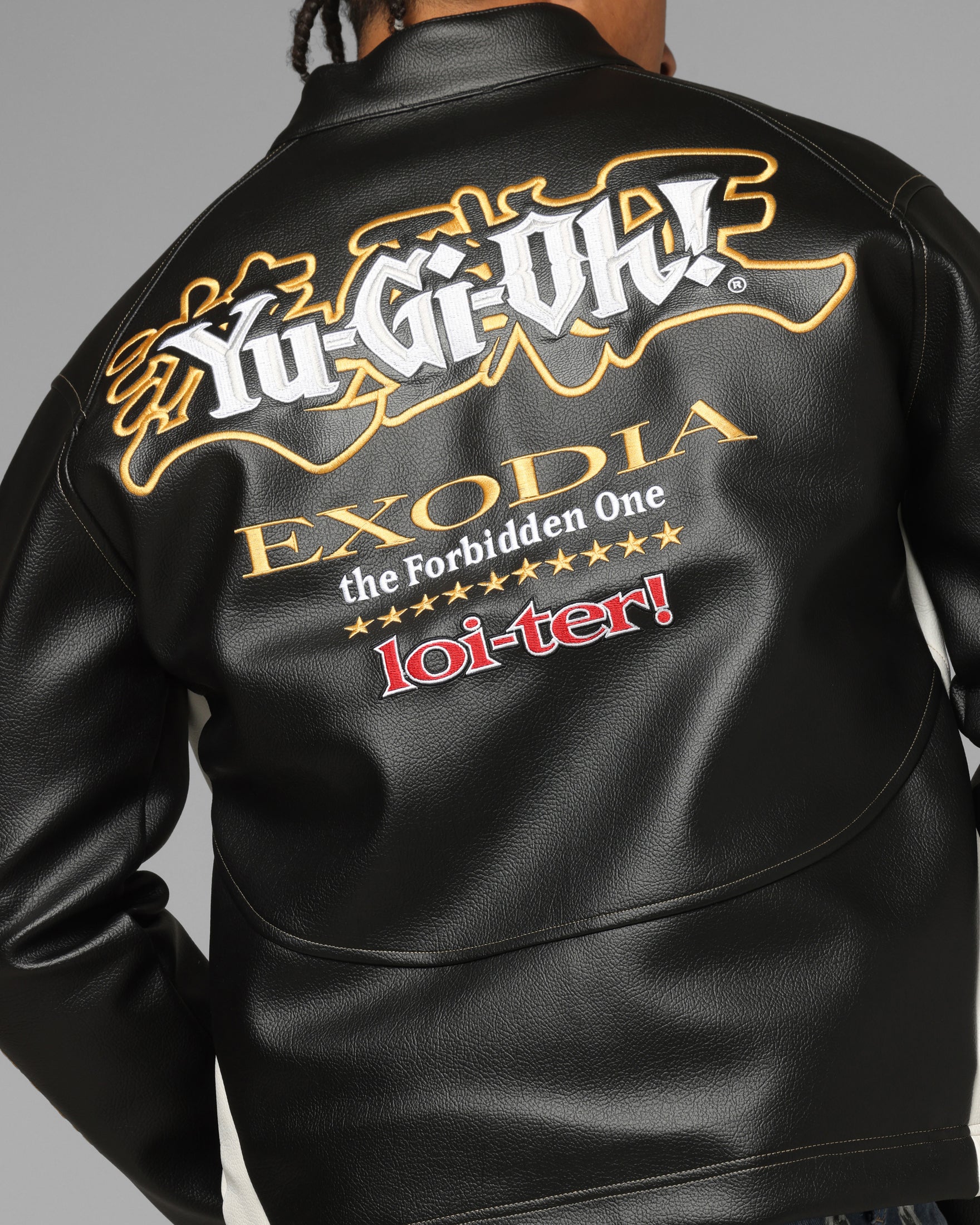 ジャケット・アウター yoyo Loiter X Yu-Gi-Oh! Exodia Biker Jacket Black/Off White