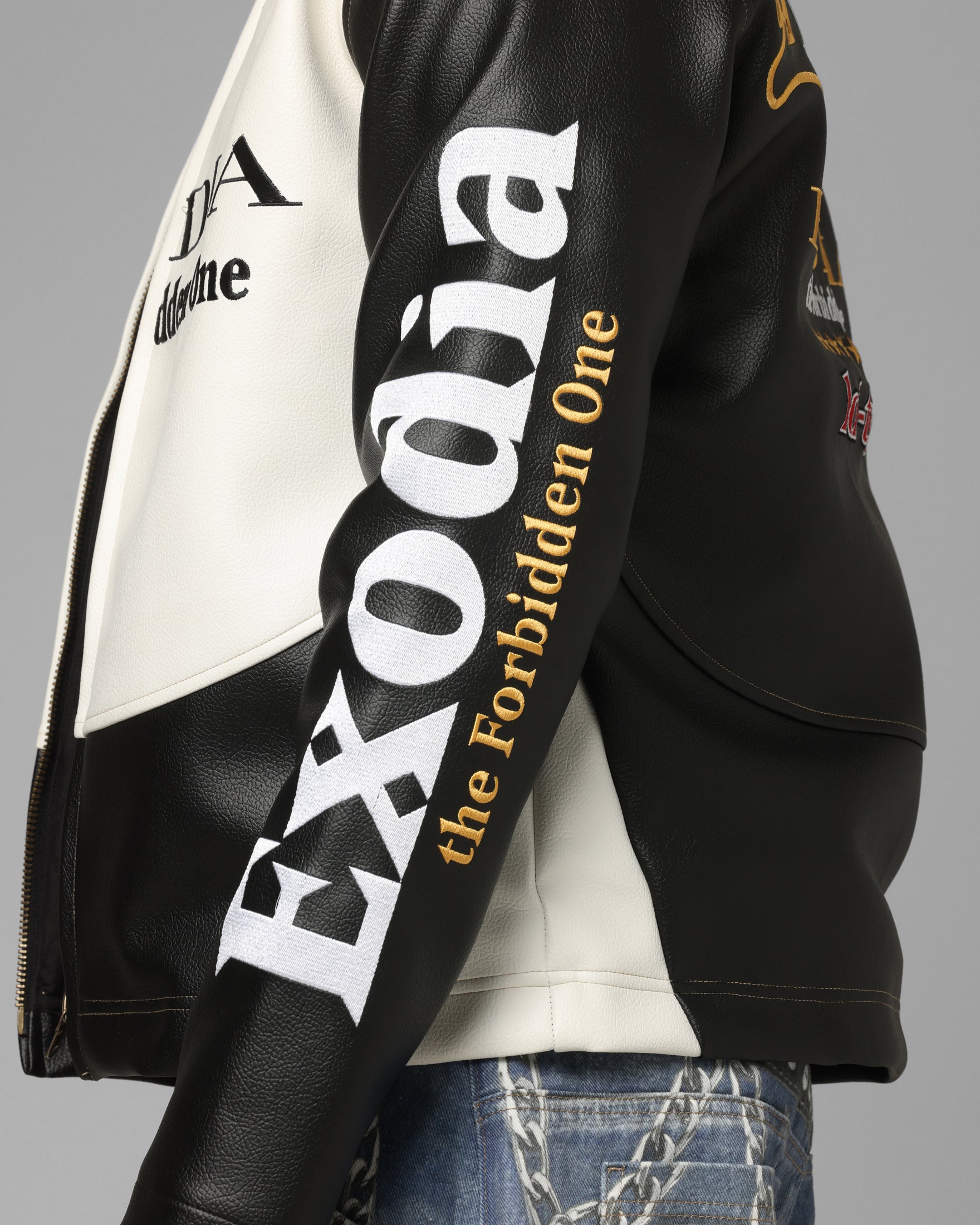 Loiter X Yu-Gi-Oh! Exodia Biker Jacket Black/Off White | Culture