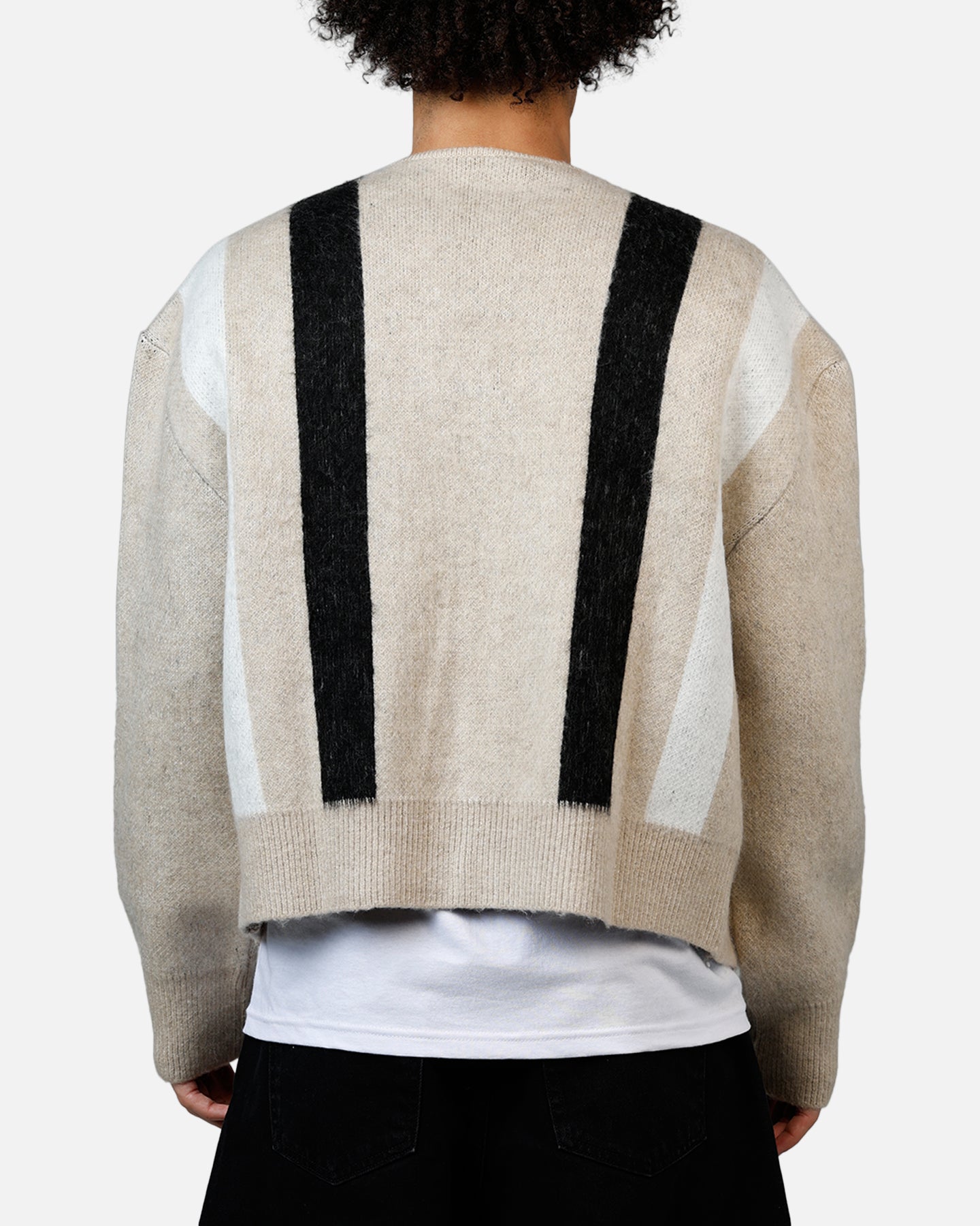 MNML Striped Mohair Cardigan Sweater Tan | Culture Kings US