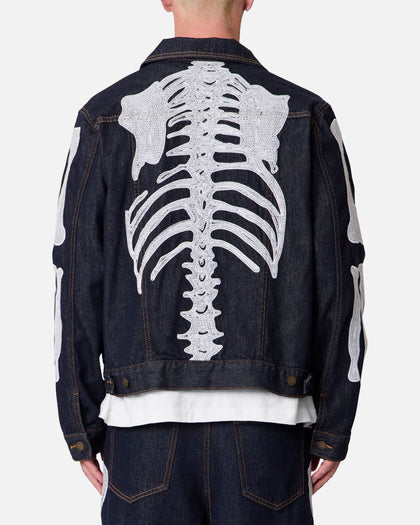 MNML Raw Skeleton Trucker Jacket Rinse Indigo Culture Kings US