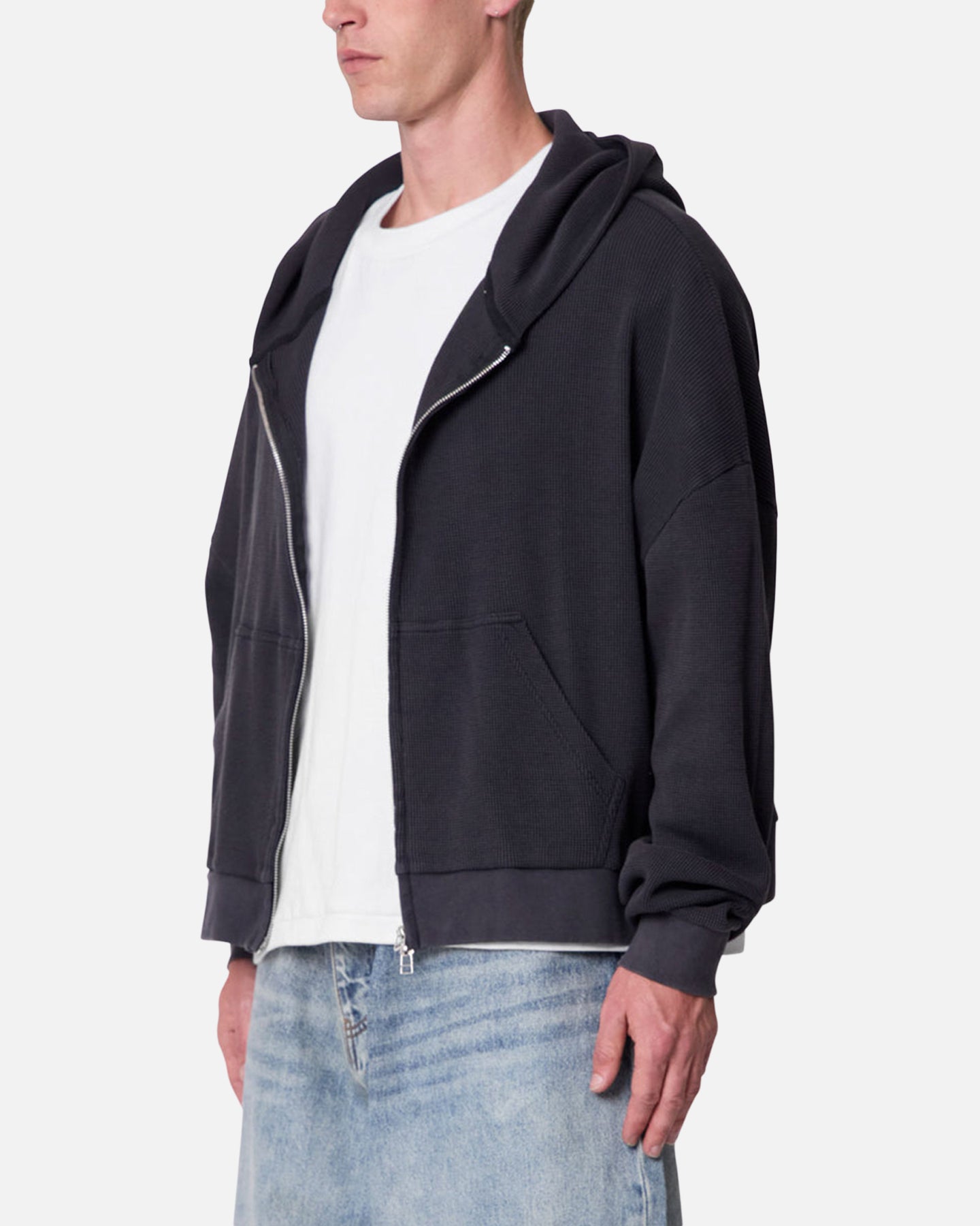 MNML Thermal Hoodie Washed Black | Culture Kings US
