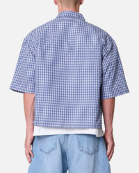 MNML Crispy Poplin Over Button Up Shirt Blue
