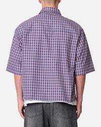 MNML Crispy Poplin Over Button Up Shirt Red/Blue