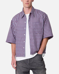 MNML Crispy Poplin Over Button Up Shirt Red/Blue