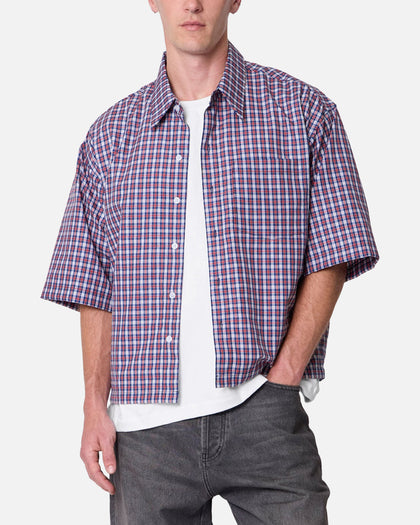 MNML Crispy Poplin Over Button Up Shirt Red/Blue