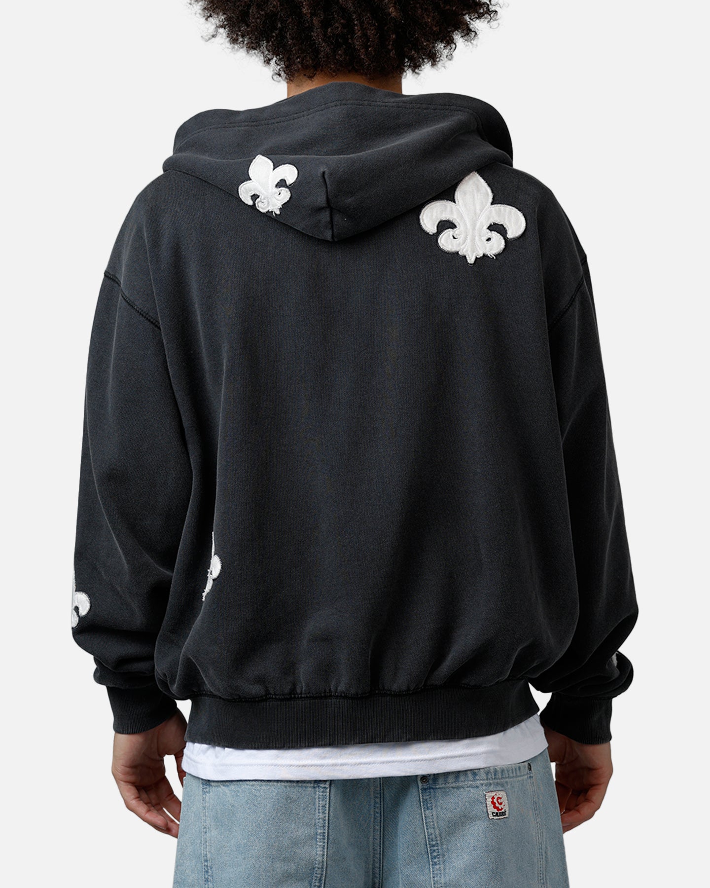 MNML Fleur Zip Up Hoodie Washed Black | Culture Kings US