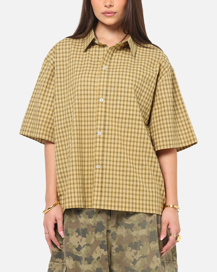 Carre Checkered Boxy Button Up Shirt Yellow Check Culture Kings US — free download