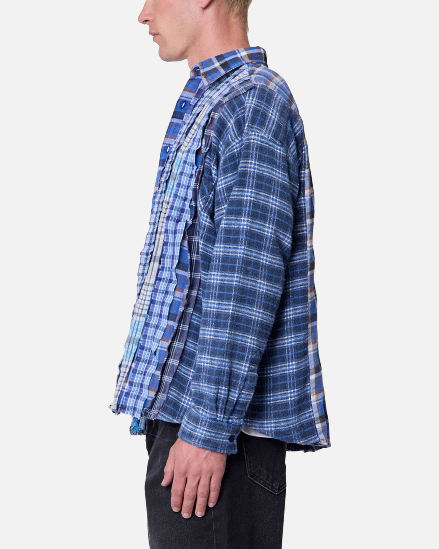 MNML Tuxedo Vintage Flannel Shirt Blue/Multi | Culture Kings US
