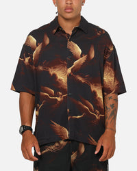 Saint Morta Rapture Button Up Shirt Black/Orange