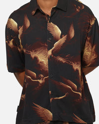 Saint Morta Rapture Button Up Shirt Black/Orange
