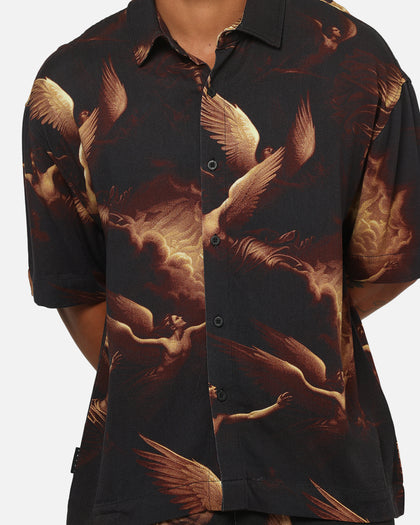 Saint Morta Rapture Button Up Shirt Black/Orange