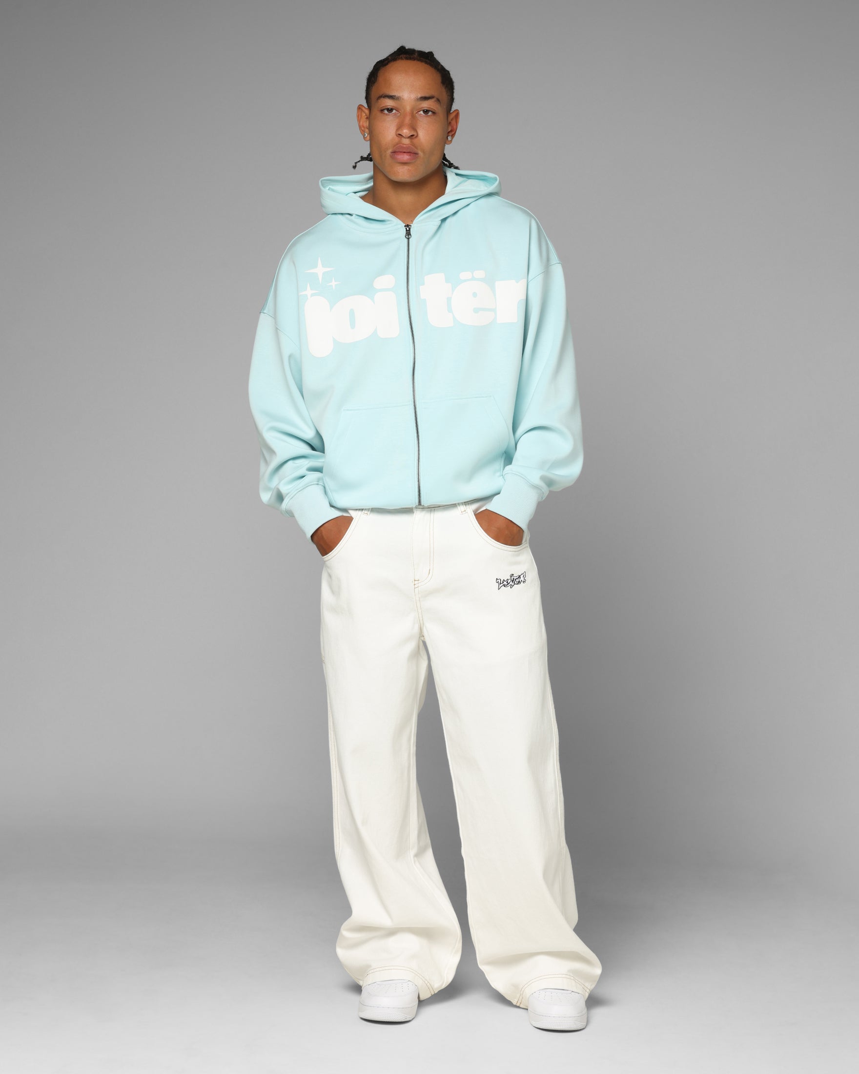 Loiter Cloud 9 Zip Hoodie Light Blue | Culture Kings US