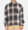 Carre Ombre Zip Up Long Sleeve Shirt Black Plaid