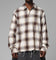 Loiter Heaven Distressed Flannel Button Up Shirt Brown/Beige