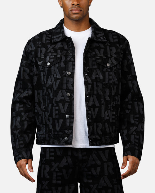 Avirex Monogram Denim Jacket Black