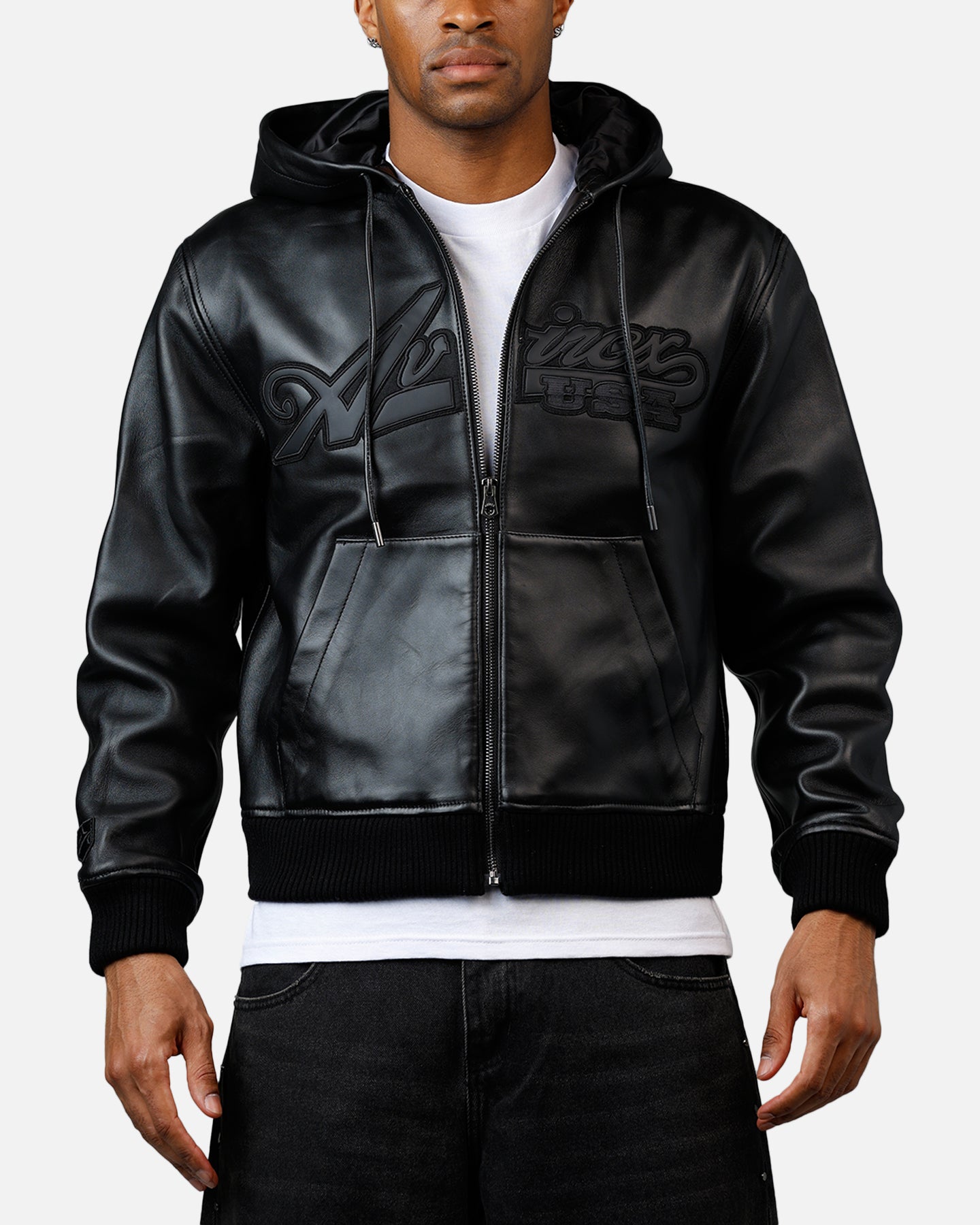 Avirex Napa Hoodie Black/Black | Culture Kings US