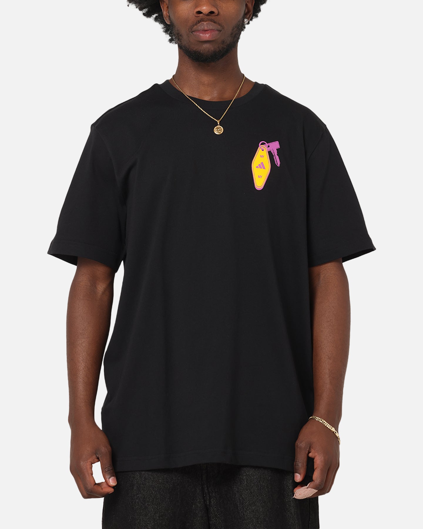 Adidas Chip In NYC Graphic T-Shirt Black | Culture Kings US