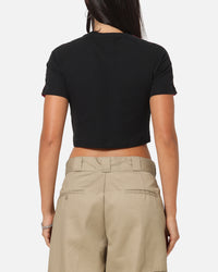 Adidas Women's 3-Stripes Baby T-Shirt Black/Lucid Pink