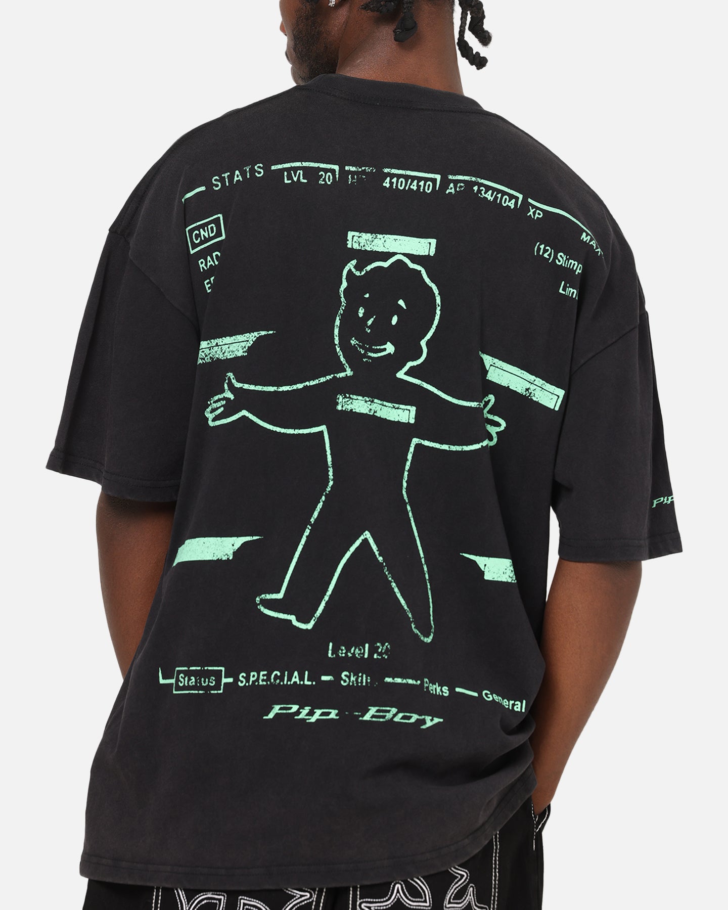 73Studio X Fallout: New Vegas Pipboy T-Shirt Black Acidwash