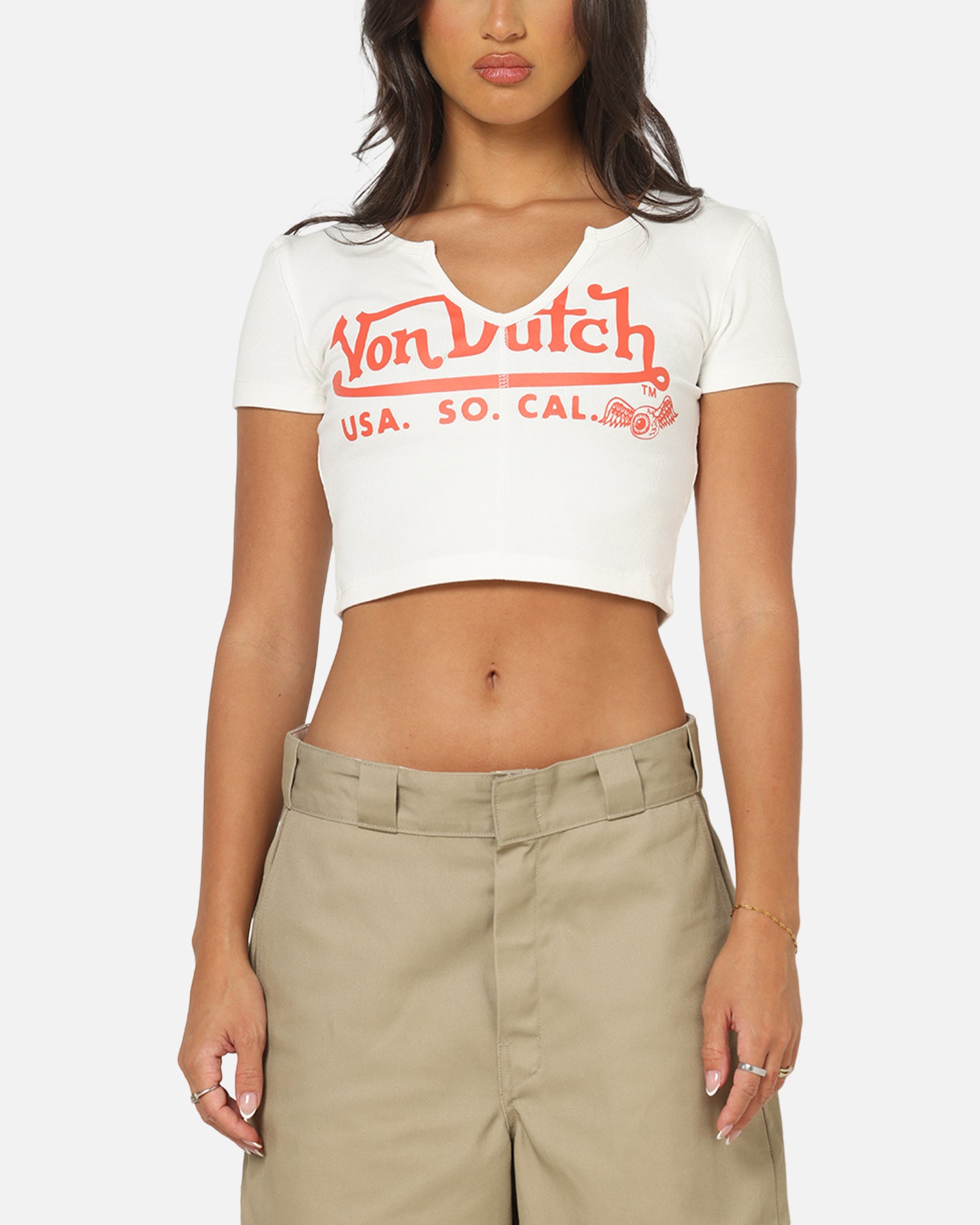 Von Dutch Women's Cropped T-Shirt White | Culture Kings US