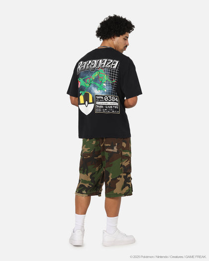 The Pokémon Collection By 73 Studio Rayquaza Vintage T-Shirt Off Black