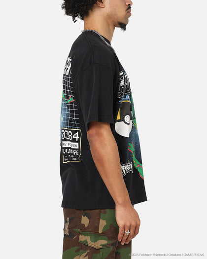 The Pokémon Collection By 73 Studio Rayquaza Vintage T-Shirt Off Black