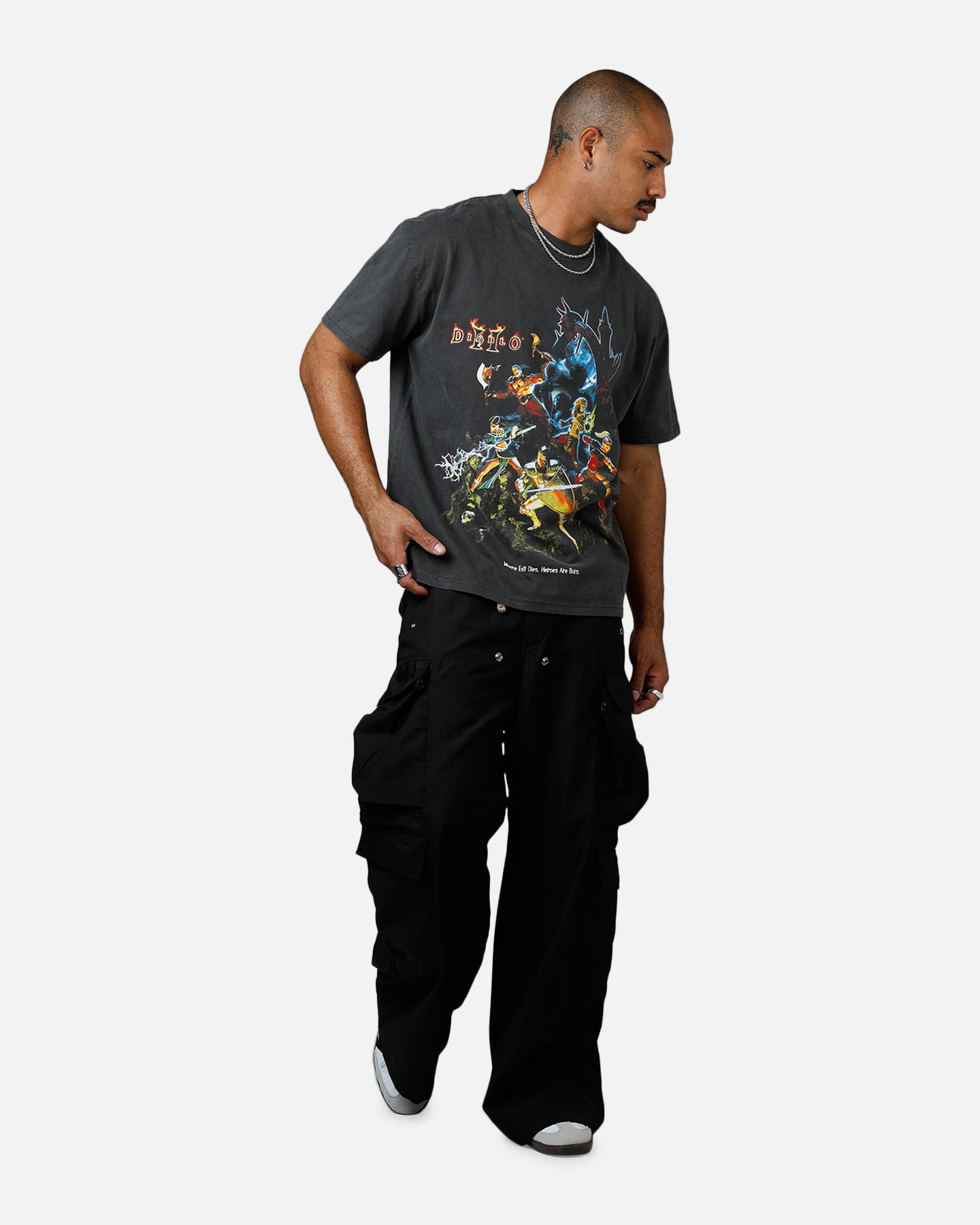 73Studio X Diablo II Halloween Heroes Are Born T-Shirt Black Wash