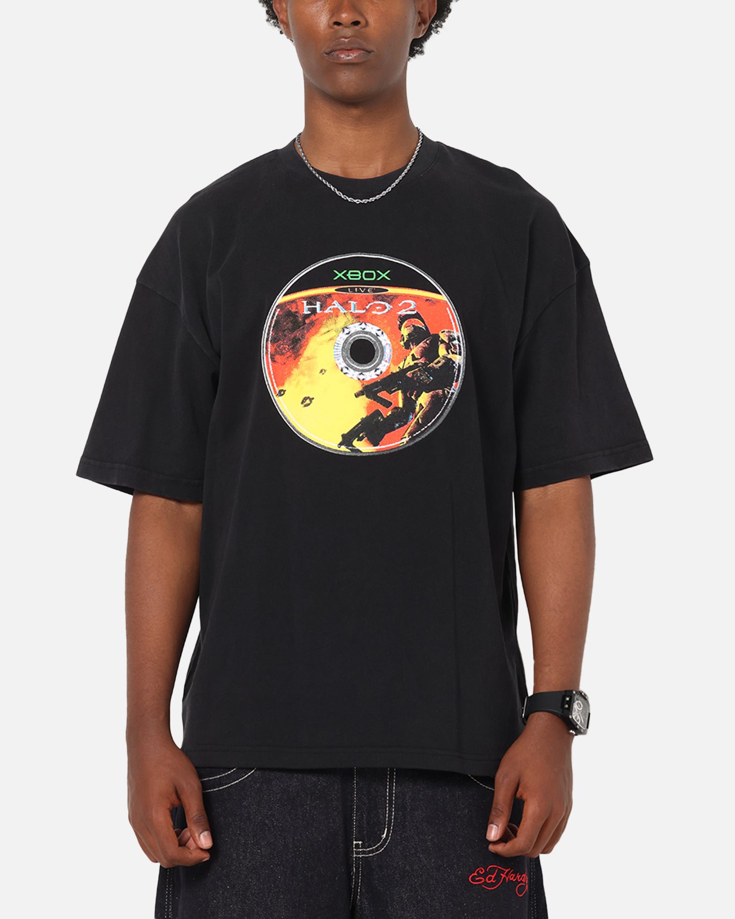 73Studio X Halo Halo 2 Disc Vintage T-Shirt Off Black | Culture