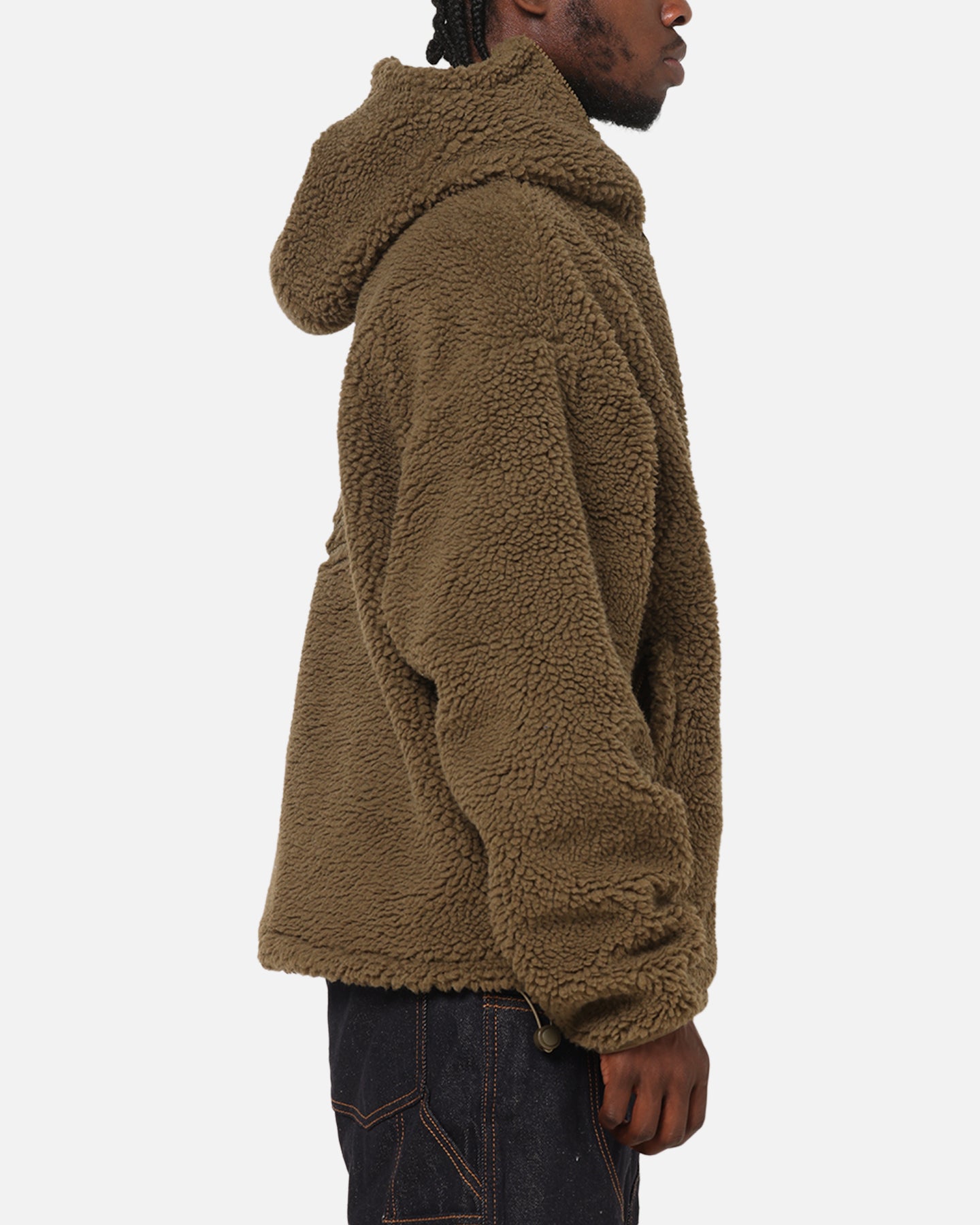 Carre Sherpa Hooded Jumper Khaki | Culture Kings US