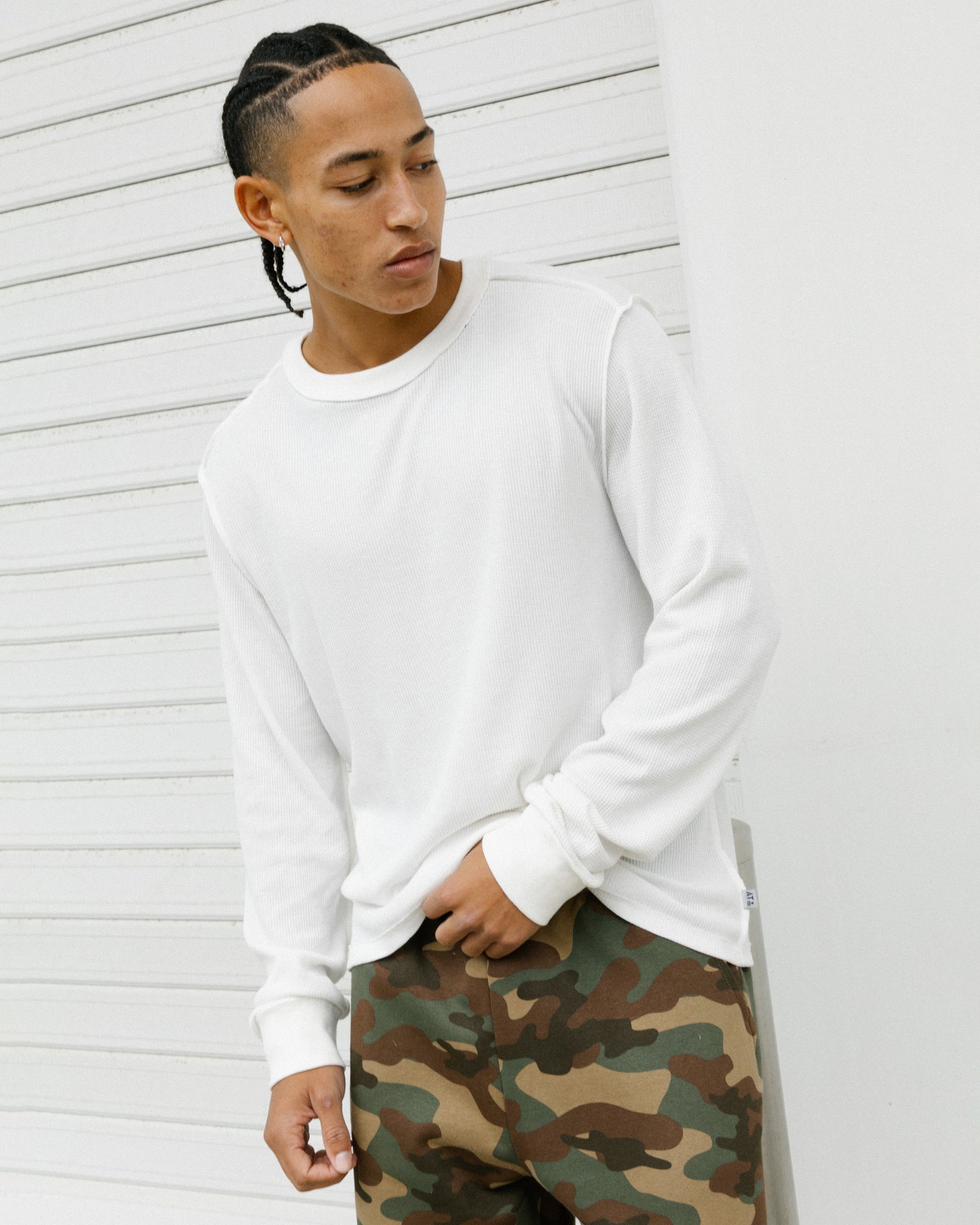 American Thrift Long Sleeve Thermal T-Shirt Off White | Culture