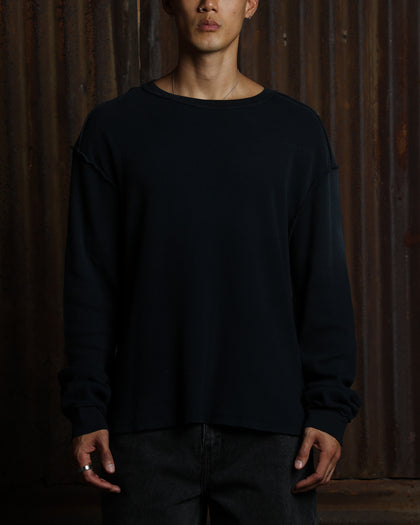 American Thrift Long Sleeve Thermal T-Shirt Washed Black