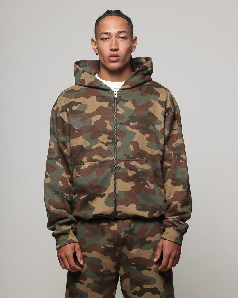 American Thrift Zip Hoodie Camo | Culture Kings US