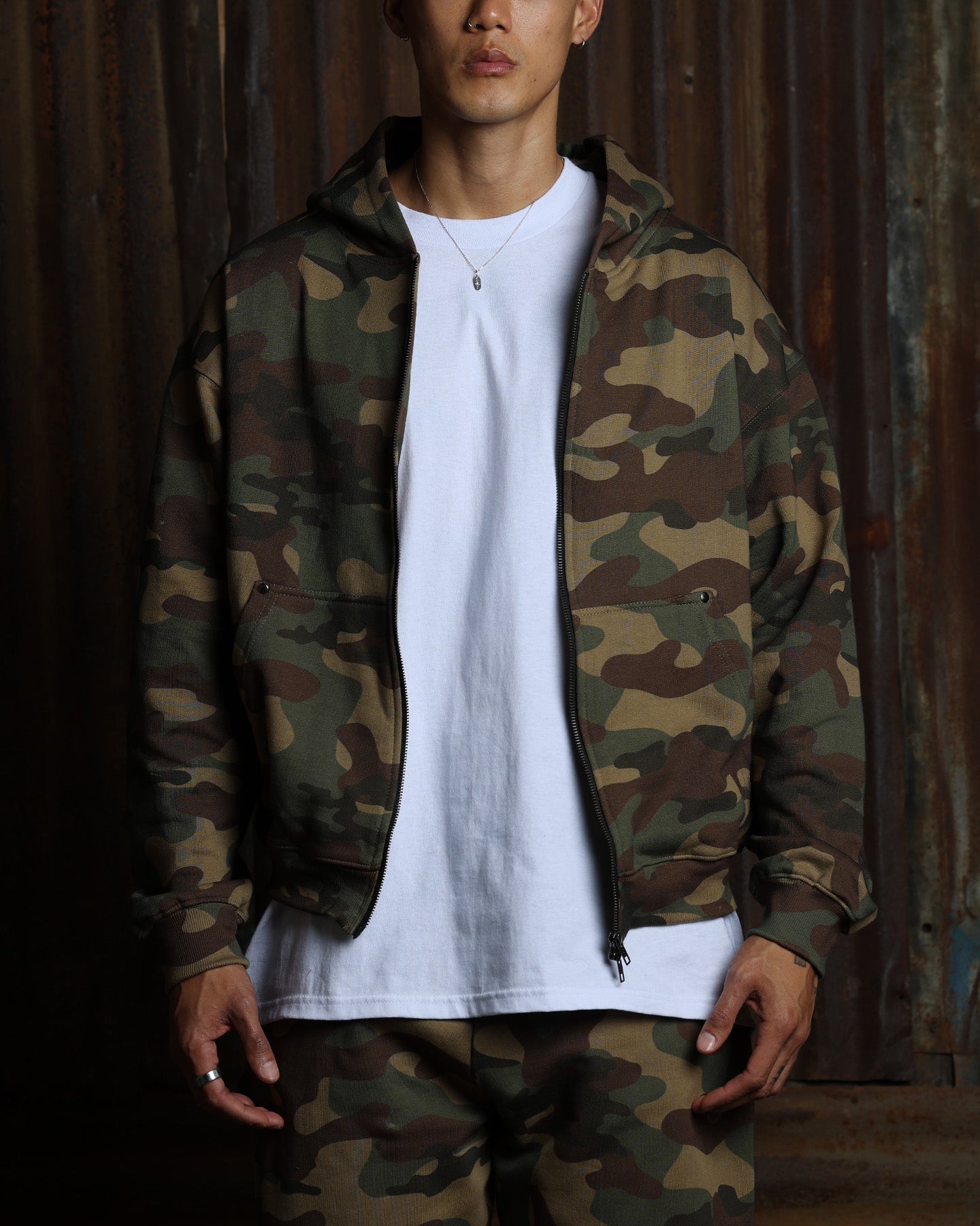 American Thrift Zip Hoodie Camo | Culture Kings US