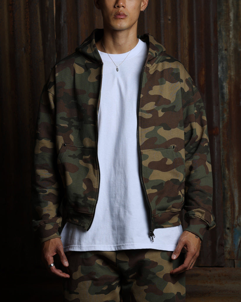 American Thrift Zip Hoodie Camo | Culture Kings US