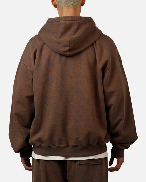 American Thrift Zip Hoodie Washed Brown