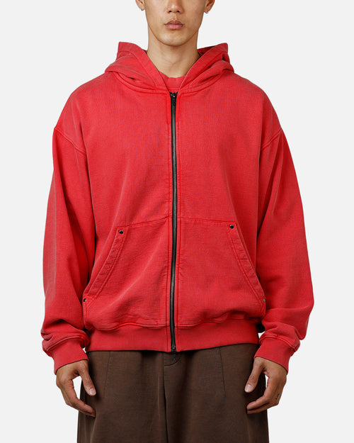 American Thrift Zip Hoodie Washed Red