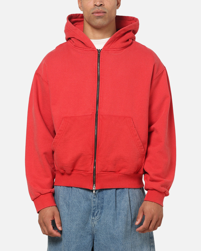 American Thrift Zip Hoodie Washed Red | Culture Kings US