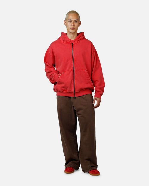 American Thrift Zip Hoodie Washed Red