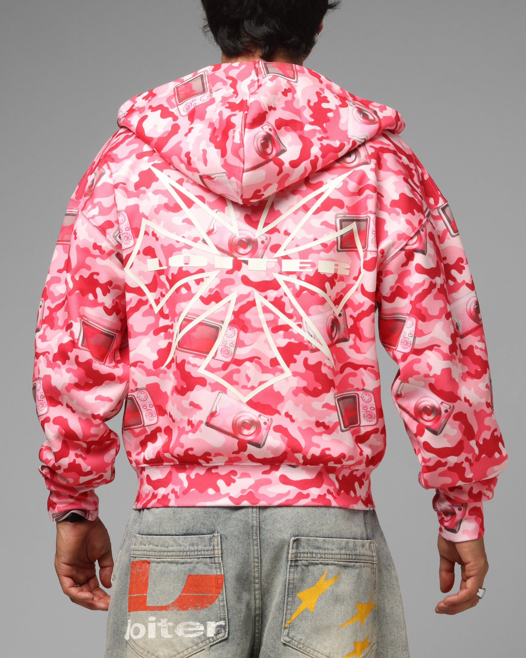 Loiter Digi Camo Zip Hoodie Pink Camo | Culture Kings US