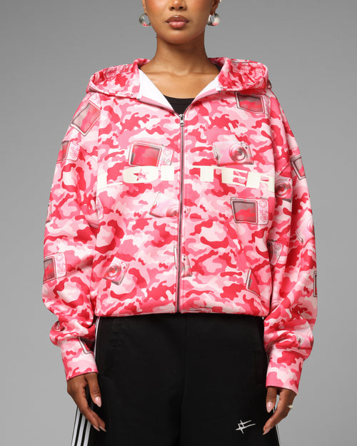 Loiter Digi Camo Zip Hoodie Pink Camo