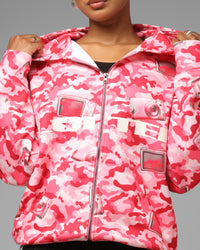 Loiter Digi Camo Zip Hoodie Pink Camo
