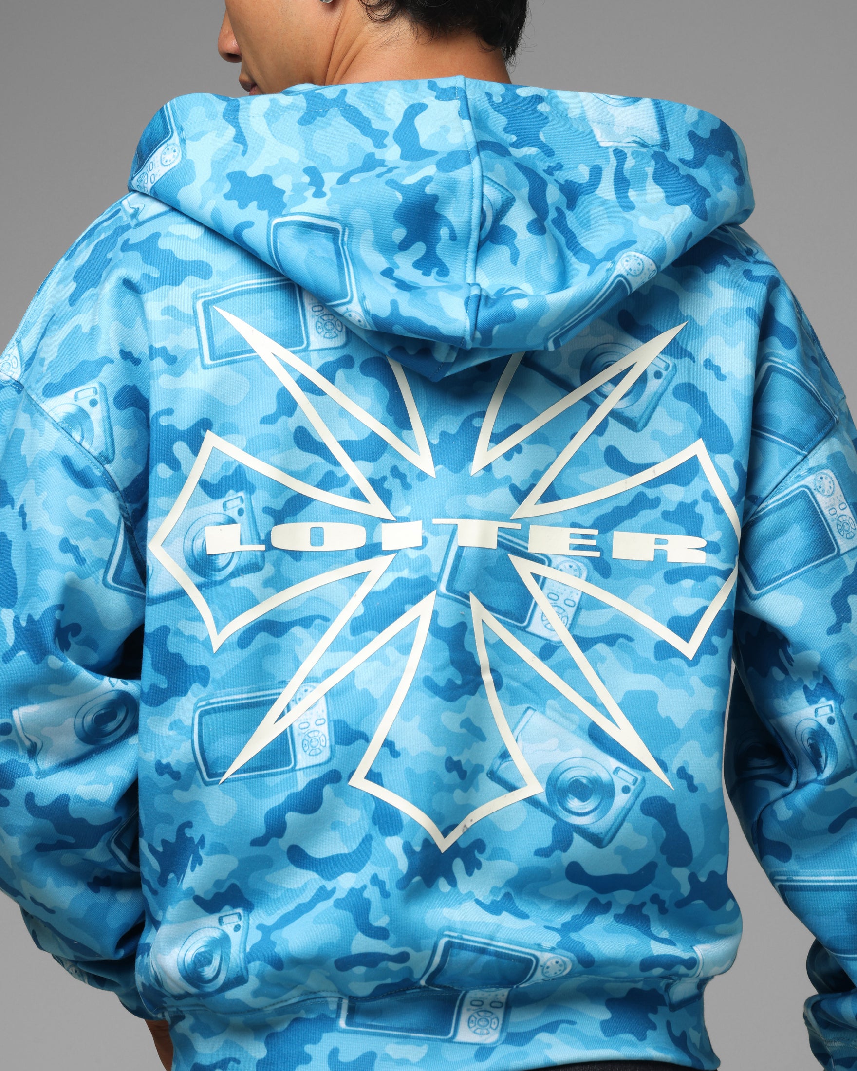 Loiter Digi Camo Zip Hoodie Blue Camo | Culture Kings US