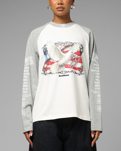 Loiter American Dream Long Sleeve T-Shirt Off White/Grey