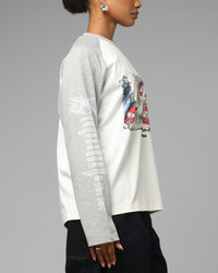 Loiter American Dream Long Sleeve T-Shirt Off White/Grey