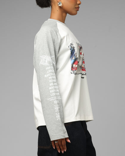 Loiter American Dream Long Sleeve T-Shirt Off White/Grey